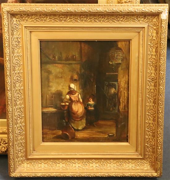 William Collins (1788-1847) Scullery interior 12.45 x 10.5in.